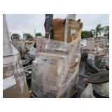PALLET OF RUGS, BLINDS, POWER TOOLS, DOOR,  AND OT