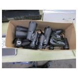 BOX OF BINOCULARS, ASSORTED SIZE AND STRENGTH