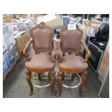 2 TUSCANO COLLECTION BROWN LEATHER CHAIRS