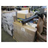 PALLET OF HOUSEHOLD ITEMS, ROOM FAN, LIGHTING