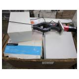 PALLET OF ASSORTED HOUSEHOLD ITEMS, LAMP. MIRROR