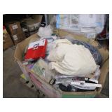 PALLET OF HOUSEHOLD ITEMS BLANKETS, TOWELS, PICTUR