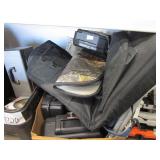 BOX OF MISCELLANEOUS ITEMS, RIFLE CASE