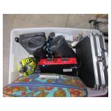 TUB OF ASSORTED ELECTRONICS, AMPLIFIER, PORTABLE