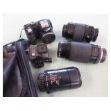 1 LOT WITH CAMERA LENS,CAMERAS