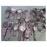 1 BAG W/SILVER TONE WATCHES