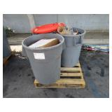 3 TRASH CANS FULL OF MISC. ITEMS