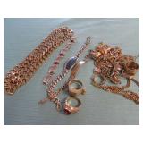 1 BAG W/GOLD TONE JEWELRY