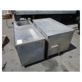 METAL PREP TABLE W/ SINK & A WARMING CABINET