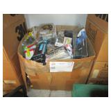 BOX OF PHONE CASES, SUN GLASSES & MISC