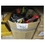 BOX OF ASSORTED POWER TOOLS: