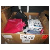 BOX OF MISCELLANEOUS ITEMS: MAGAZINES, HEAD PHONES