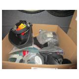 BOX OF WELDING HOODS & FACE SHIELDS: