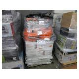 PALLET OF SHOP VACS & PLASTIC STORAGE SHELVES: