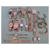 1 BAG W/GOLD TONE WATCHES