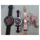1 BAG W/WATCHES, JEWELRY
