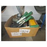 BOX OF ASSORTED HAND TOOLS & POWER TOOLS