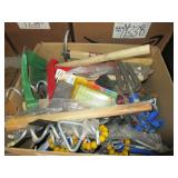 BOX OF ASSORTED GARDENING TOOLS