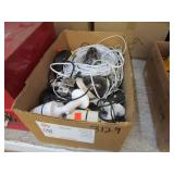 BOX OF ASSORTED SECURITY CAMERAS & WIRING: