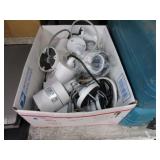 BOX OF ASSORTED SECURITY CAMERAS & CORDS: