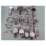 1 BAG W/SILVER TONE WATCHES