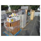 ROW OF FILE CABINETS & MISC FURNITURE