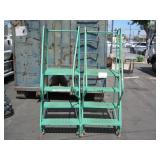 PAIR OF ROLLING STEP LADDERS