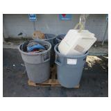 4 TRASH CANS FULL OF MISC. PARTS