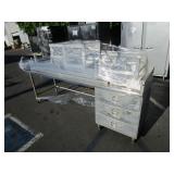 METAL PREP TABLE W/ DRAWERS & RACKS