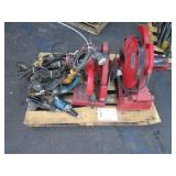 PALLET WITH 2 CUTOFF SAWS & ASSORTED DRILLS