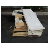 PALLET WITH 2 TILE SAWS & ASSORTED TOOLS