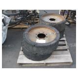 PALLET WITH 4 FORKLIFT WHEELS
