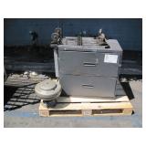 METAL CABINET W/ DOLLY & CENTRIFUGE
