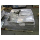 PALLET OF METAL KITCHEN TRAYS, BINS, & BOWLS