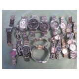 1 BAG W/SILVER TONE WATCHES