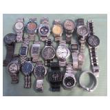 1 BAG W/SILVER TONE WATCHES