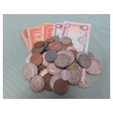 1 LOT W/COLLECTABLE COINS,JEWELRY BOX