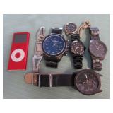 1 BAG W/WATCHES, IPOD