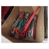 BOX WITH ASSORTED CAR TOOLS