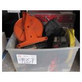 BOX WITH BATTERY CHARGERS & EXTENSION CORDS