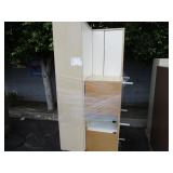 WOODEN DESK & CABINETS