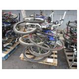 A PALLET WITH BICYCLES