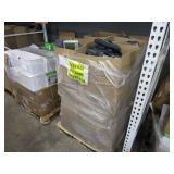 A PALLET OF BOXES WITH OFFICE TELEPHONES