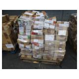 A PALLET WITH BOXES OF ASSORTED AUTOMOTIVE PARTS