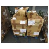 A PALLET WITH BOXES OF ASSORTED AUTOMOTIVE PARTS