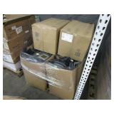 A PALLET OF BOXES WITH OFFICE TELEPHONES
