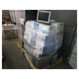 A PALLET WITH ASSORTED PRINTERS INK & COMPUTERS