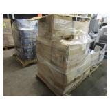 A PALLET WITH SCRUB BRUSHES