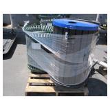 PALLET WITH 3 METAL TRASH CANS