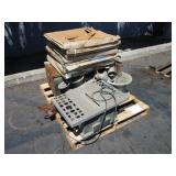 PALLET WITH TABLE SAW, HYDRAULIC BENDER